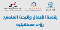  المؤتمر العلمي الدولي السابع لكلية الأعمال بالتشارك مع عمادة البحث العلمي والدراسات العليا بعنوان «رقمنة الأعمال والبحث العلمي: رؤى مستقبلية»